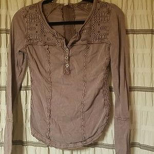 Free people brown Henley xs
